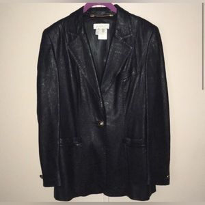 Vintage Escada Lamb Leather Suit Jacket